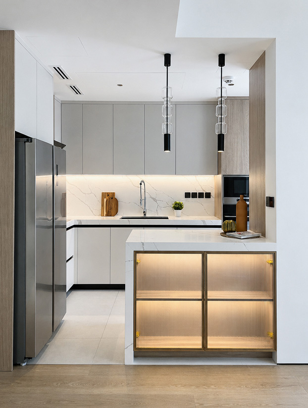 Contemporary Navy Laundry Room