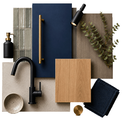 Contemporary Navy Laundry Room