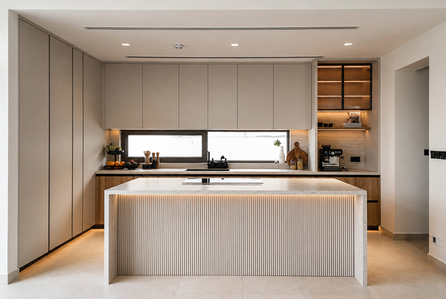 Minimalist Kitchen with Warm Neutrals