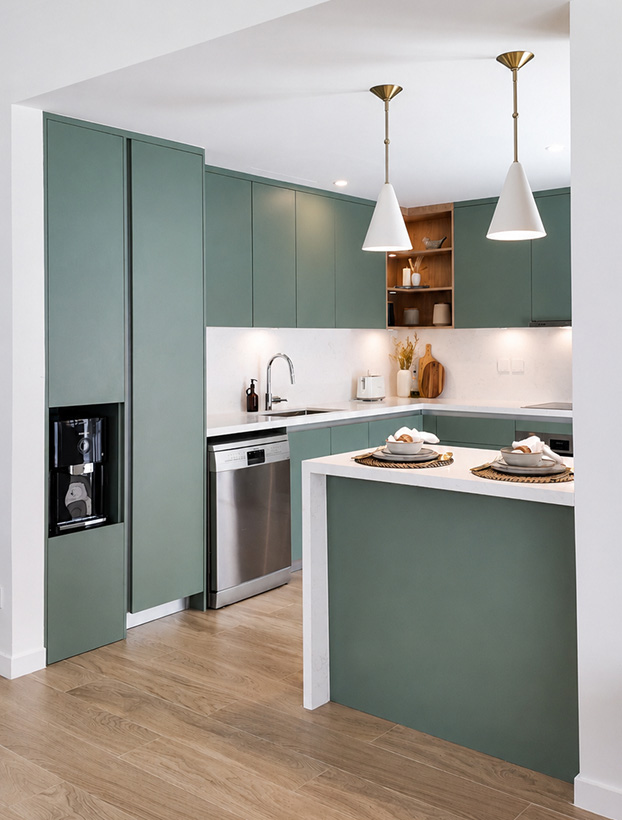 Scandinavian Sage Green Kitchen