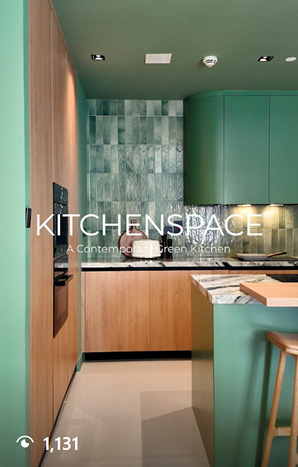 Mid-Century Modern Green Kitchen