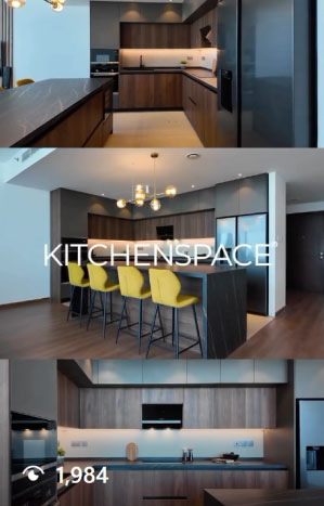 Sleek Black and Dark Wooden Kitchen Design