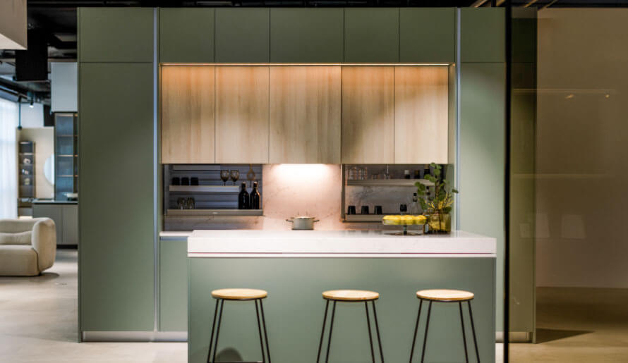 Green Pantry Kitchen with High-Tech Organizers
