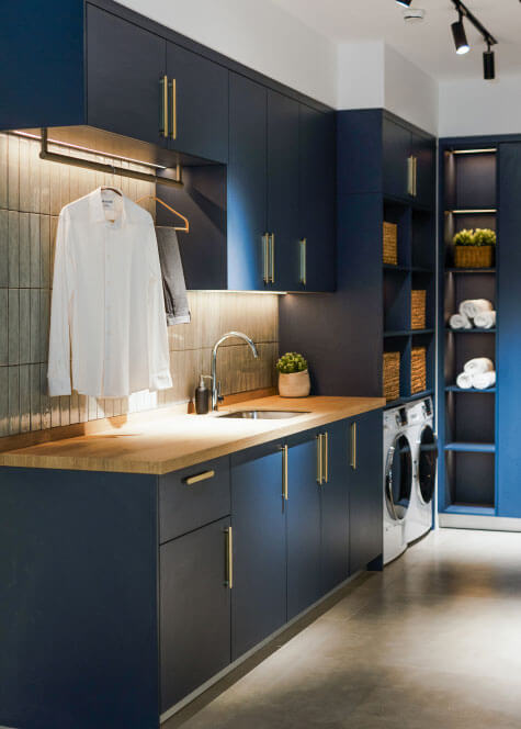 Blue Laundry Room Design